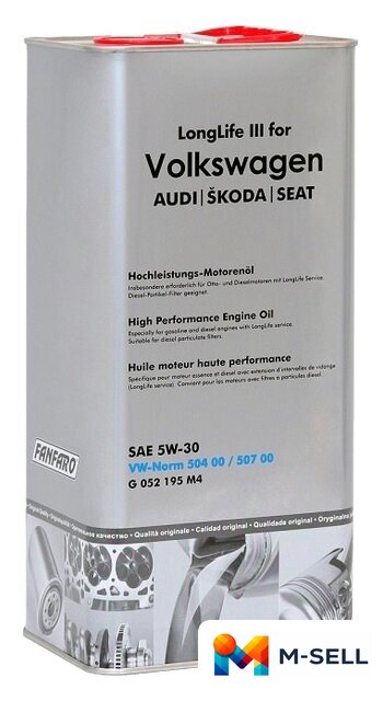 Моторное масло Fanfaro Volkswagen LongLife III 5W-30 5л - Изображение №1 — Мульти e-магазин M-SELL