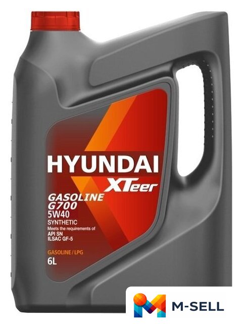 Моторное масло Hyundai Xteer Gasoline G700 5W-40 6л - Изображение №1 — Мульти e-магазин M-SELL