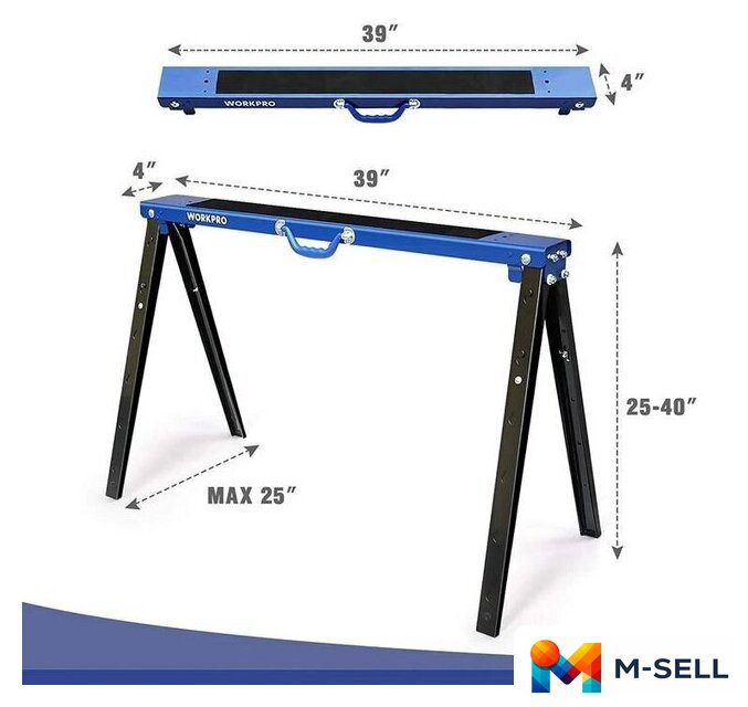 Козлы строительные Workpro WP289025 - Изображение №2 — Мульти e-магазин M-SELL
