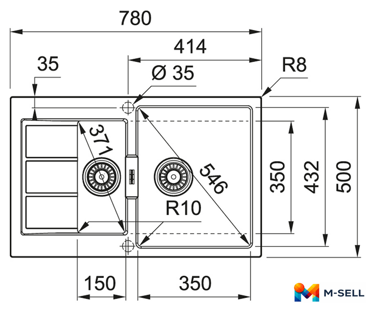 Кухонная мойка Franke Sirius 2.0 S2D 651-78 Tectonite 143.0628.385 (белый) - Изображение №2 — Мульти e-магазин M-SELL