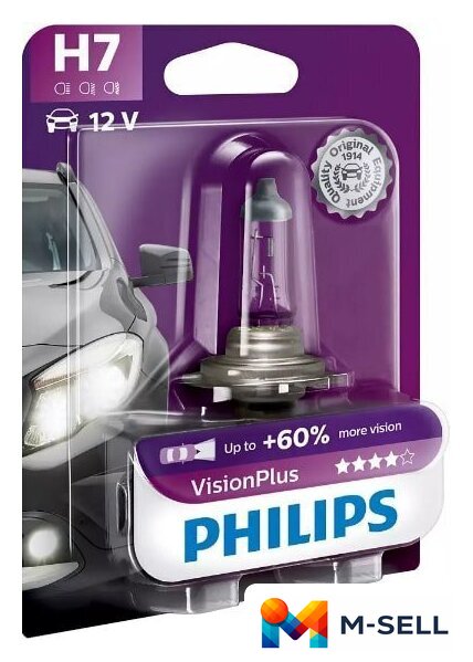 Галогенная лампа Philips H7 VisionPlus 1шт - Изображение №2 — Мульти e-магазин M-SELL