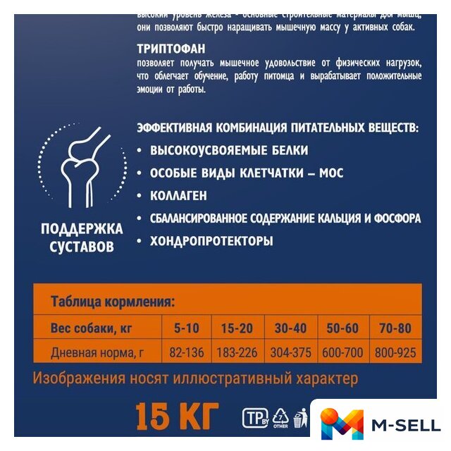 Сухой корм для собак Brit Premium Dog Adult Sport 5000 с курицей 15 кг - Изображение №8 — Мульти e-магазин M-SELL