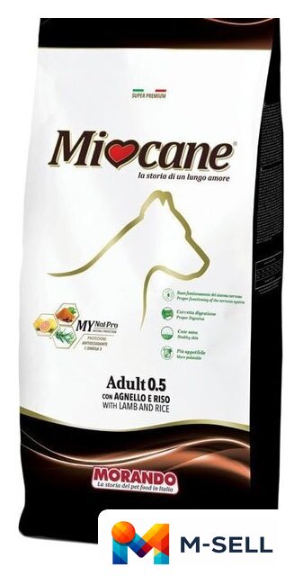 Сухой корм для собак Miocane Adult 0.5 с ягненком и рисом 20 кг - Изображение №1 — Мульти e-магазин M-SELL