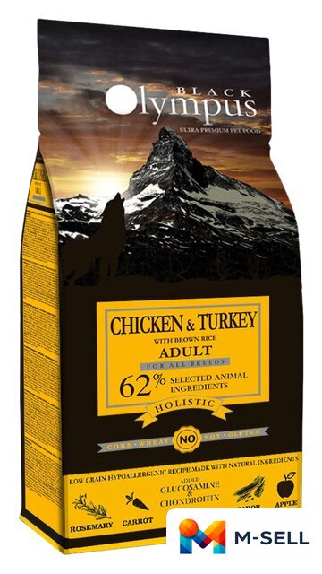 Сухой корм для собак Black Olympus Adult All Breeds Chicken & Turkey (для всех пород с курицей и индейкой) 12 кг - Изображение №1 — Мульти e-магазин M-SELL