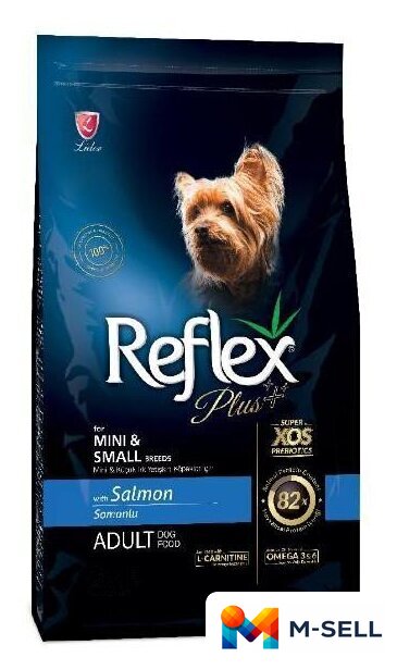 Сухой корм для собак Reflex Plus Для мини и мелких пород с лососем 8 кг - Изображение №1 — Мульти e-магазин M-SELL