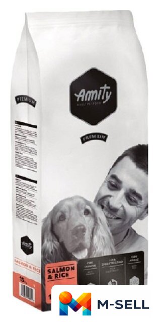 Сухой корм для собак Amity Premium с лососем и рисом (15 кг) - Изображение №1 — Мульти e-магазин M-SELL