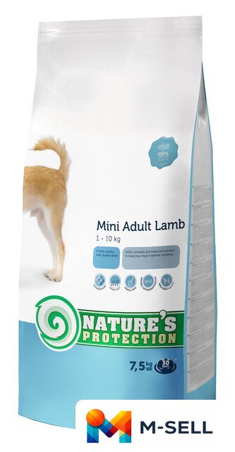 Сухой корм для собак Nature's Protection Mini Adult Lamb 7.5 кг - Изображение №1 — Мульти e-магазин M-SELL