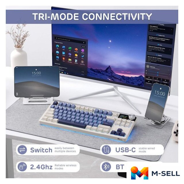 Клавиатура Royal Kludge S85 Horizon Blue (RK Beige) - Изображение №3 — Мульти e-магазин M-SELL