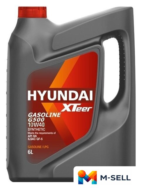 Моторное масло Hyundai Xteer Gasoline G500 10W-40 6л - Изображение №1 — Мульти e-магазин M-SELL