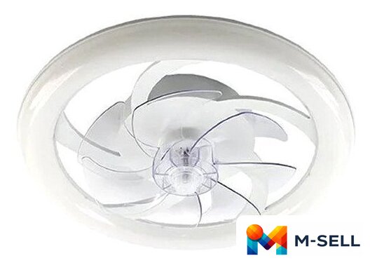 Припотолочная люстра Estares Fan Simple 65W+18W R-APP-480x125-WHITE/WHITE-220-IP20 - Изображение №1 — Мульти e-магазин M-SELL