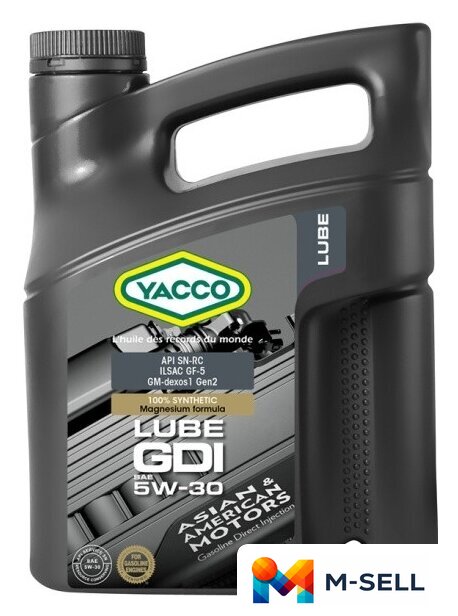 Моторное масло Yacco LUBE GDI 5W-30 5л - Изображение №1 — Мульти e-магазин M-SELL