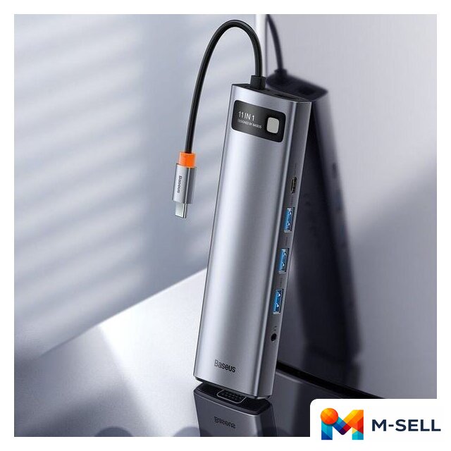 Док-станция Baseus Metal Gleam Series 11-in-1 Multifunctional HUB Type-C Hub Docking Station CAHUB-CT0G - Изображение №14 — Мульти e-магазин M-SELL
