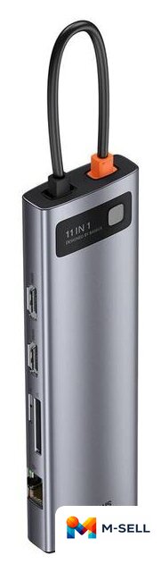 Док-станция Baseus Metal Gleam Series 11-in-1 Multifunctional HUB Type-C Hub Docking Station CAHUB-CT0G - Изображение №4 — Мульти e-магазин M-SELL