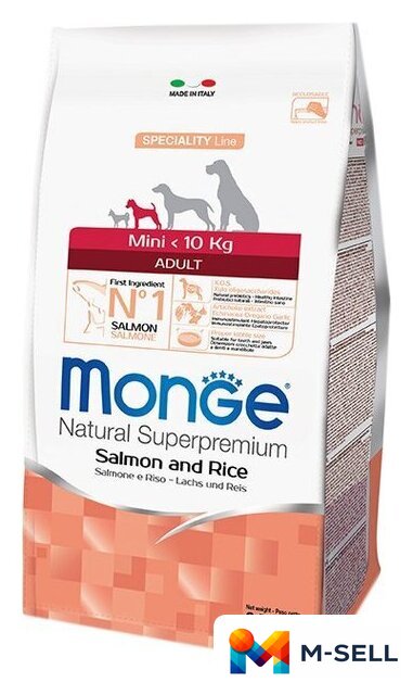 Сухой корм для собак Monge Mini Adult Salmon and Rice 7.5 кг - Изображение №1 — Мульти e-магазин M-SELL