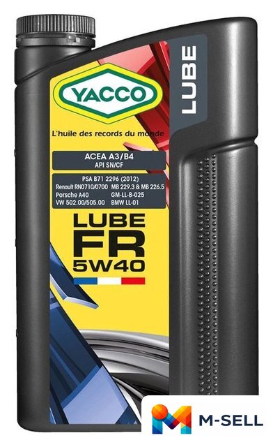 Моторное масло Yacco Lube FR 5W-40 2л - Изображение №1 — Мульти e-магазин M-SELL