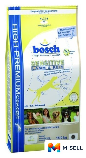 Сухой корм для собак Bosch Sensitive Lamb & Rice 15 кг (Сенситив Ягненок с Рисом) - Изображение №1 — Мульти e-магазин M-SELL