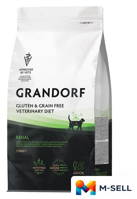 Сухой корм для кошек Grandorf Vet Cat Renal 2 кг - Изображение №1 — Мульти e-магазин M-SELL