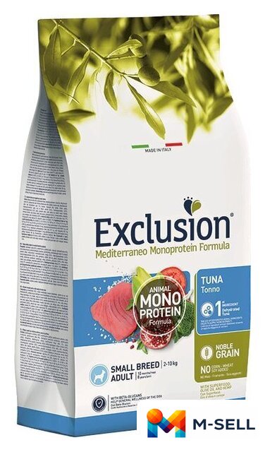 Сухой корм для собак Exclusion Monoprotein Tuna Noble Grain мелких пород NGATS07 (7 кг) - Изображение №1 — Мульти e-магазин M-SELL