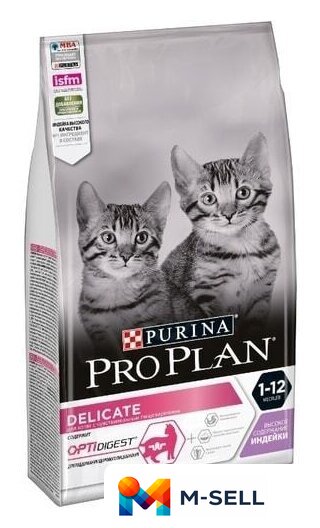 Сухой корм для кошек Pro Plan Delicate Kitten OptiDigest для котят с чувствительным пищеварением или с особыми предпочтениями в еде, с индейкой 3 кг - Изображение №1 — Мульти e-магазин M-SELL
