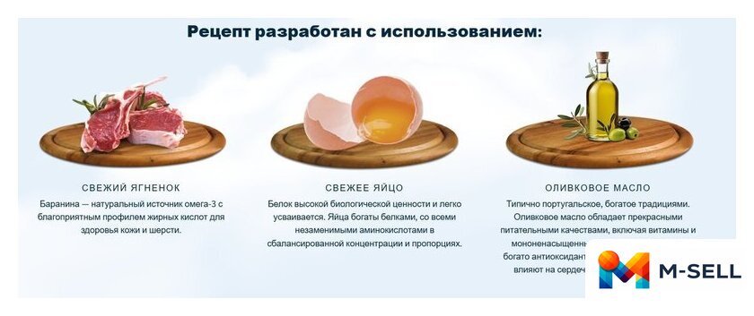 Сухой корм для собак HappyOne Mediterraneum беззерновой со свежим яйцом и свежим мясом ягненка 12 кг - Изображение №4 — Мульти e-магазин M-SELL