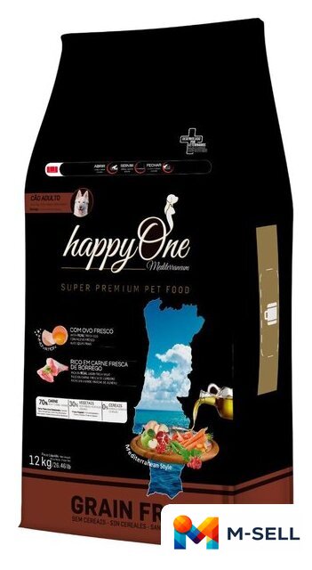 Сухой корм для собак HappyOne Mediterraneum беззерновой со свежим яйцом и свежим мясом ягненка 12 кг - Изображение №1 — Мульти e-магазин M-SELL