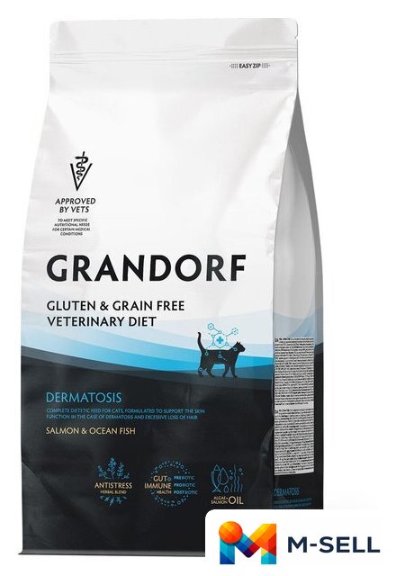 Сухой корм для кошек Grandorf Vet Cat Dermatosis 2 кг - Изображение №1 — Мульти e-магазин M-SELL