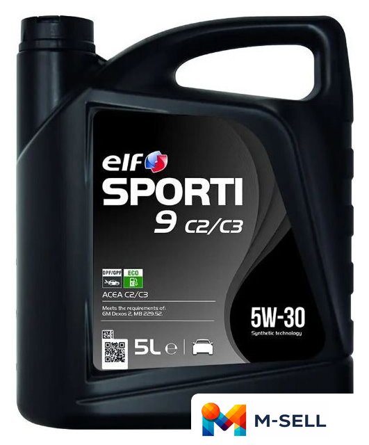 Моторное масло Elf Sporti 9 5W30 C2/C3 5л - Изображение №1 — Мульти e-магазин M-SELL