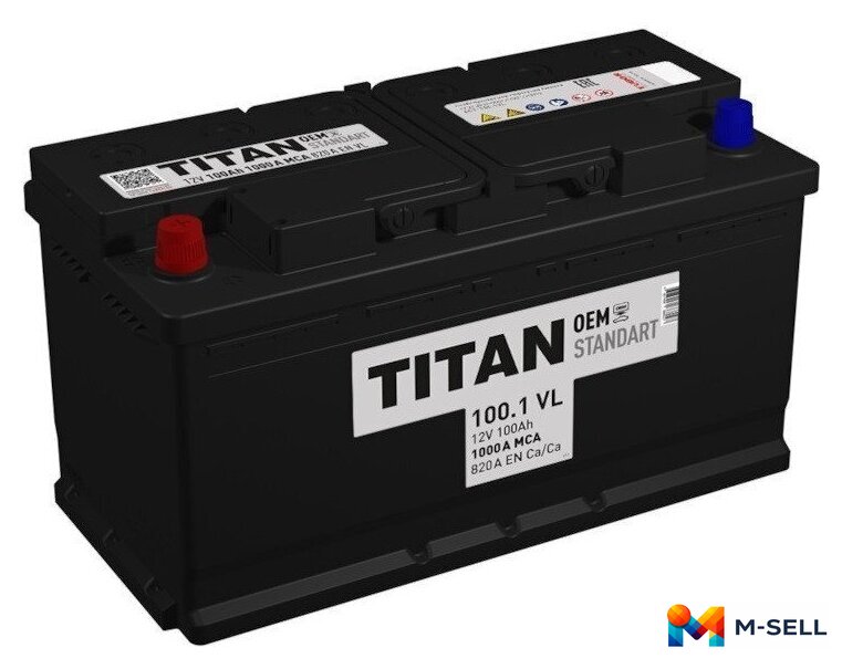 Автомобильный аккумулятор Titan Standart L+ (100 А·ч) - Изображение №1 — Мульти e-магазин M-SELL