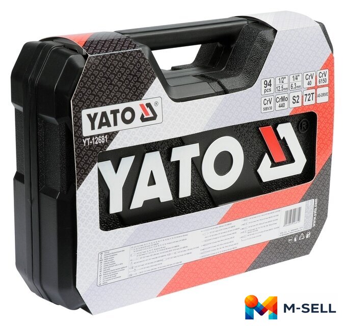 Универсальный набор инструментов Yato YT-12681 (94 предмета) - Изображение №4 — Мульти e-магазин M-SELL
