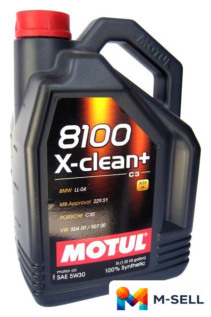 Моторное масло Motul 8100 X-clean+ 5W-30 5л - Изображение №1 — Мульти e-магазин M-SELL
