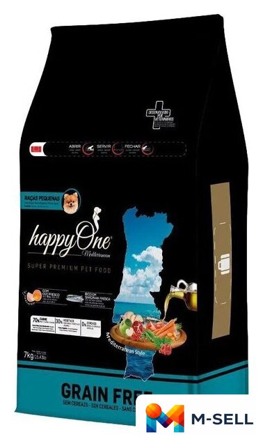 Сухой корм для собак HappyOne Mediterraneum со свежим яйцом и свежей сардиной 7 кг - Изображение №1 — Мульти e-магазин M-SELL