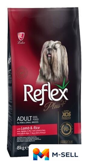 Сухой корм для собак Reflex Plus Для мини и мелких пород с ягненком 8 кг - Изображение №1 — Мульти e-магазин M-SELL