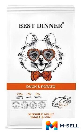 Сухой корм для собак Best Dinner Adult Sensible Mini Duck & Potato (10 кг) - Изображение №1 — Мульти e-магазин M-SELL