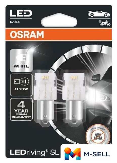 Светодиодная лампа Osram P21W LEDriving White Gen3 2шт - Изображение №1 — Мульти e-магазин M-SELL