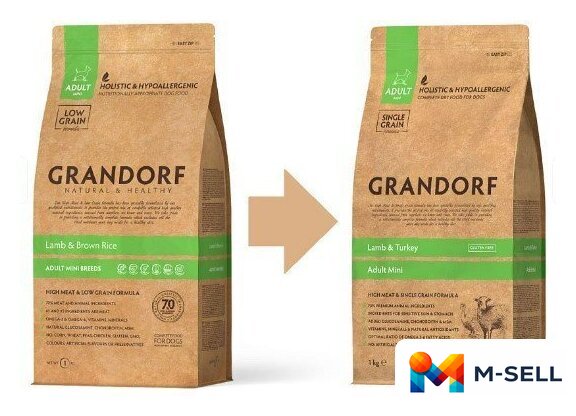 Сухой корм для собак Grandorf Dog Mini Breeds Lamb & Turkey (с ягненком и индейкой) 3 кг - Изображение №2 — Мульти e-магазин M-SELL
