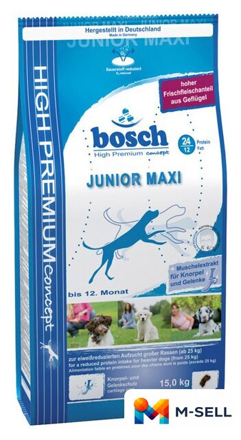 Сухой корм для собак Bosch Maxi Junior 15 кг - Изображение №1 — Мульти e-магазин M-SELL