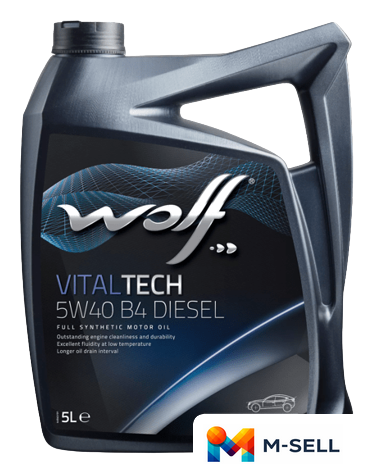 Моторное масло Wolf VitalTech 5W-40 B4 Diesel 5л - Изображение №1 — Мульти e-магазин M-SELL