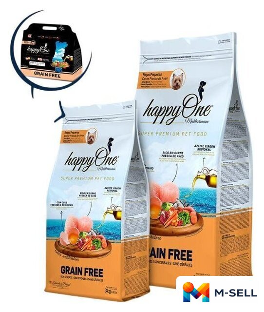 Сухой корм для собак HappyOne Mediterraneum со свежим яйцом и свежим мясом птицы 7 кг - Изображение №2 — Мульти e-магазин M-SELL