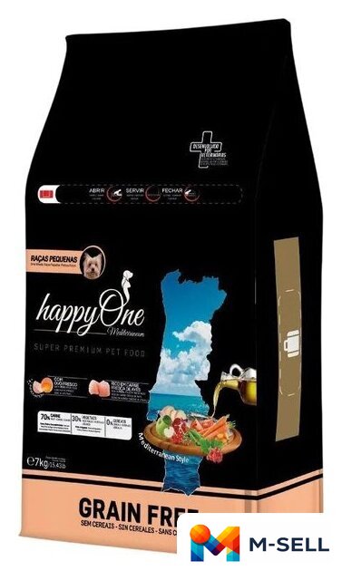 Сухой корм для собак HappyOne Mediterraneum со свежим яйцом и свежим мясом птицы 7 кг - Изображение №1 — Мульти e-магазин M-SELL