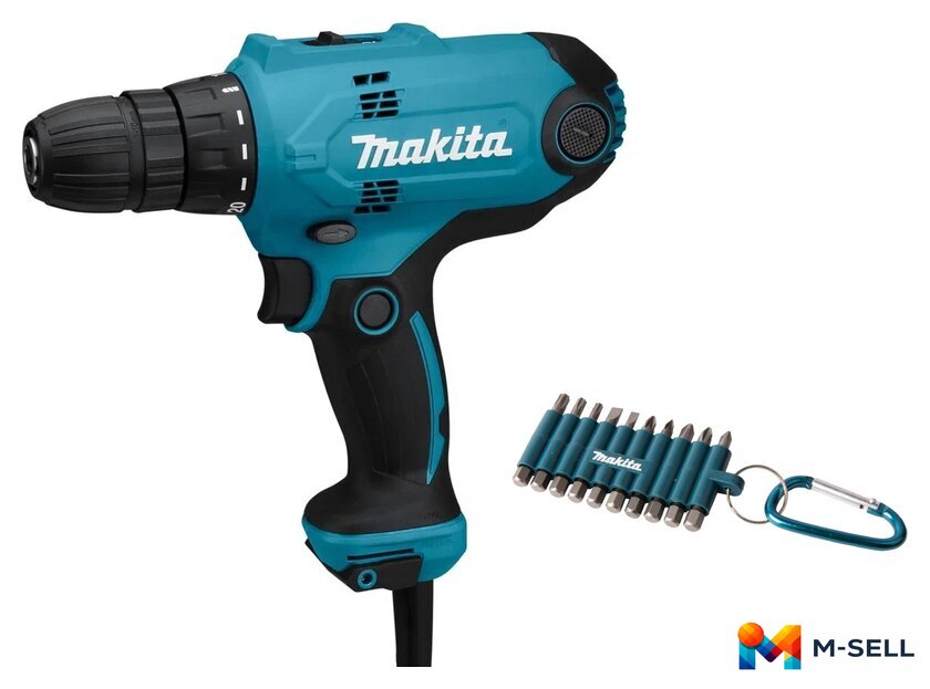 Дрель-шуруповерт Makita DF0300X3 (набор оснастки) - Изображение №1 — Мульти e-магазин M-SELL