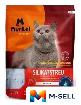 Наполнитель для туалета MurKel Силикагелевый 10л (клубника) - Изображение №1 — Мульти e-магазин M-SELL