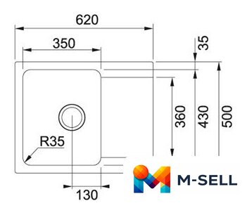 Кухонная мойка Franke Orion OID 611-62 114.0443.356 (оникс) - Изображение №2 — Мульти e-магазин M-SELL