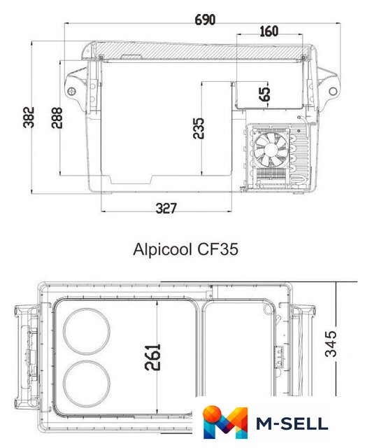 Компрессорный автохолодильник Alpicool CF35 (без адаптера 220В) - Изображение №2 — Мульти e-магазин M-SELL