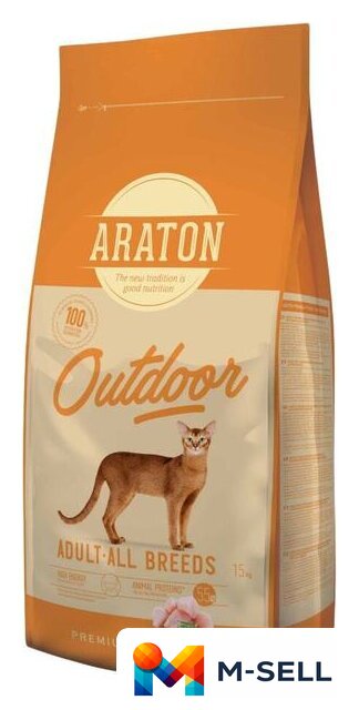 Сухой корм для кошек Araton Adult All Breeds Outdoor 15 кг - Изображение №1 — Мульти e-магазин M-SELL