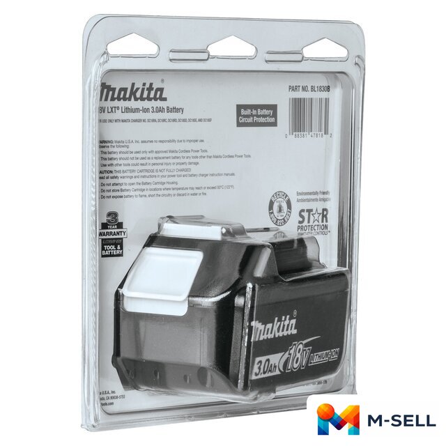 Аккумулятор Makita BL1830B (18В/3 а*ч) - Изображение №14 — Мульти e-магазин M-SELL