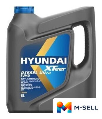 Моторное масло Hyundai Xteer Diesel Ultra 5W-40 6л - Изображение №1 — Мульти e-магазин M-SELL