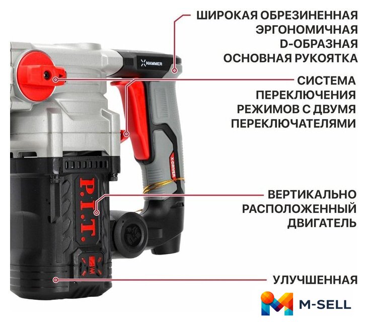 Перфоратор P.I.T. PBH26-C7 (кейс) - Изображение №22 — Мульти e-магазин M-SELL
