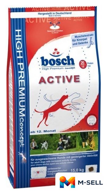Сухой корм для собак Bosch Active (для собак с повышенным уровнем активности) 15 кг - Изображение №1 — Мульти e-магазин M-SELL