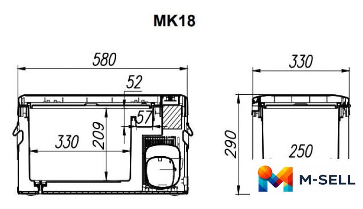 Компрессорный автохолодильник Alpicool MK18 (без адаптера 220В) - Изображение №3 — Мульти e-магазин M-SELL