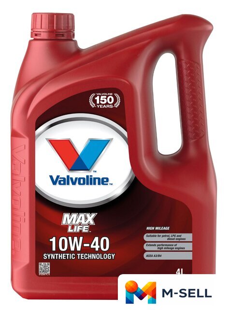 Моторное масло Valvoline MaxLife 10W-40 4л - Изображение №1 — Мульти e-магазин M-SELL